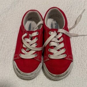 Footmates Kids Red Canvas Lace-Up Sneakers Size 7 Toddler